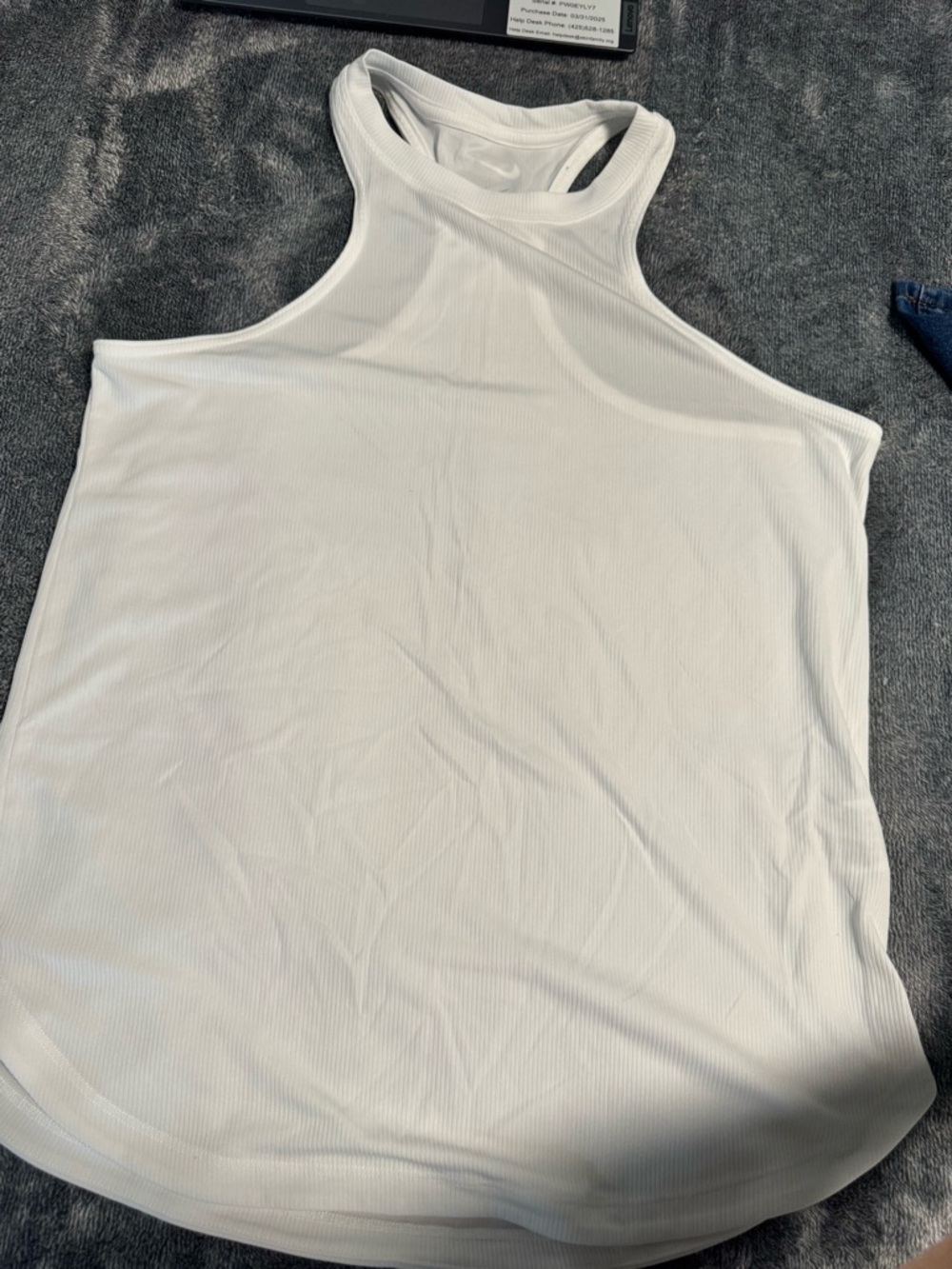 Nike White Ribbed Racerback Tank - Women
